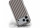 Front view of Stripes (Chocolate) magnetic tough case showing stripe print design