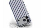 Front view of Stripes Cobalt magnetic tough case showing stripes design