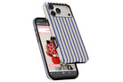 Side view of Stripes Cobalt magnetic tough case showing button cut-outs