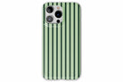 Front view of Stripes Green case showing stripes print design