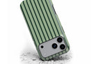 Front view of Stripes Green magnetic tough case showing stripes design