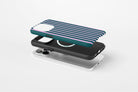 Side view of Stripes (Ivy) case showing stripe print design