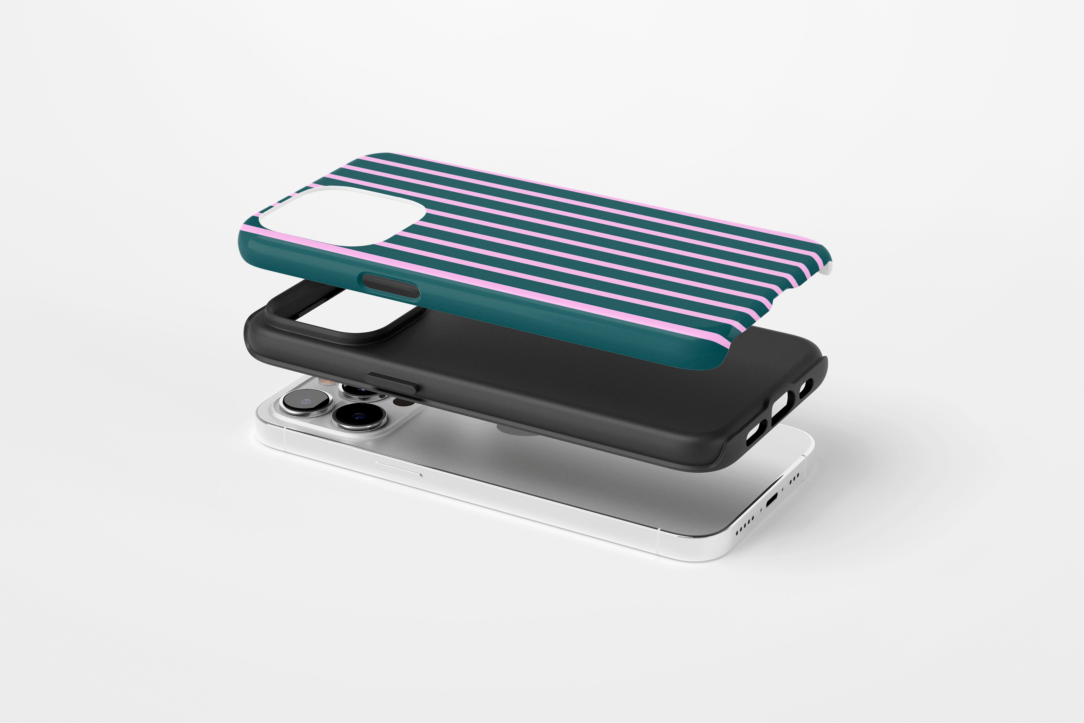 Side view of Stripes (Ivy) case showing an example of tough case