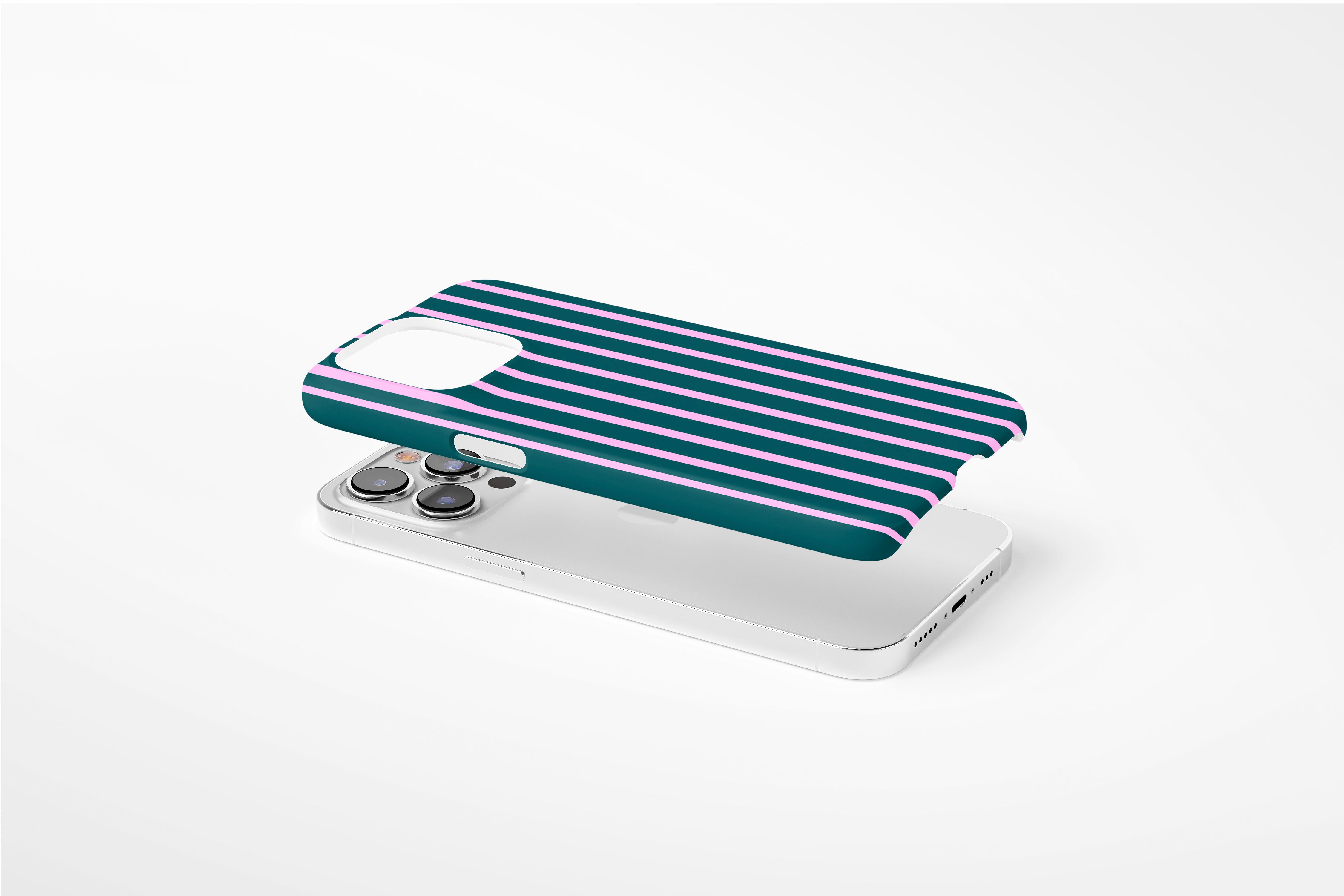 Side view of Stripes (Ivy) case showing an example of slim case