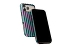 Side view of Stripes (Ivy) phone case showing button cut-outs