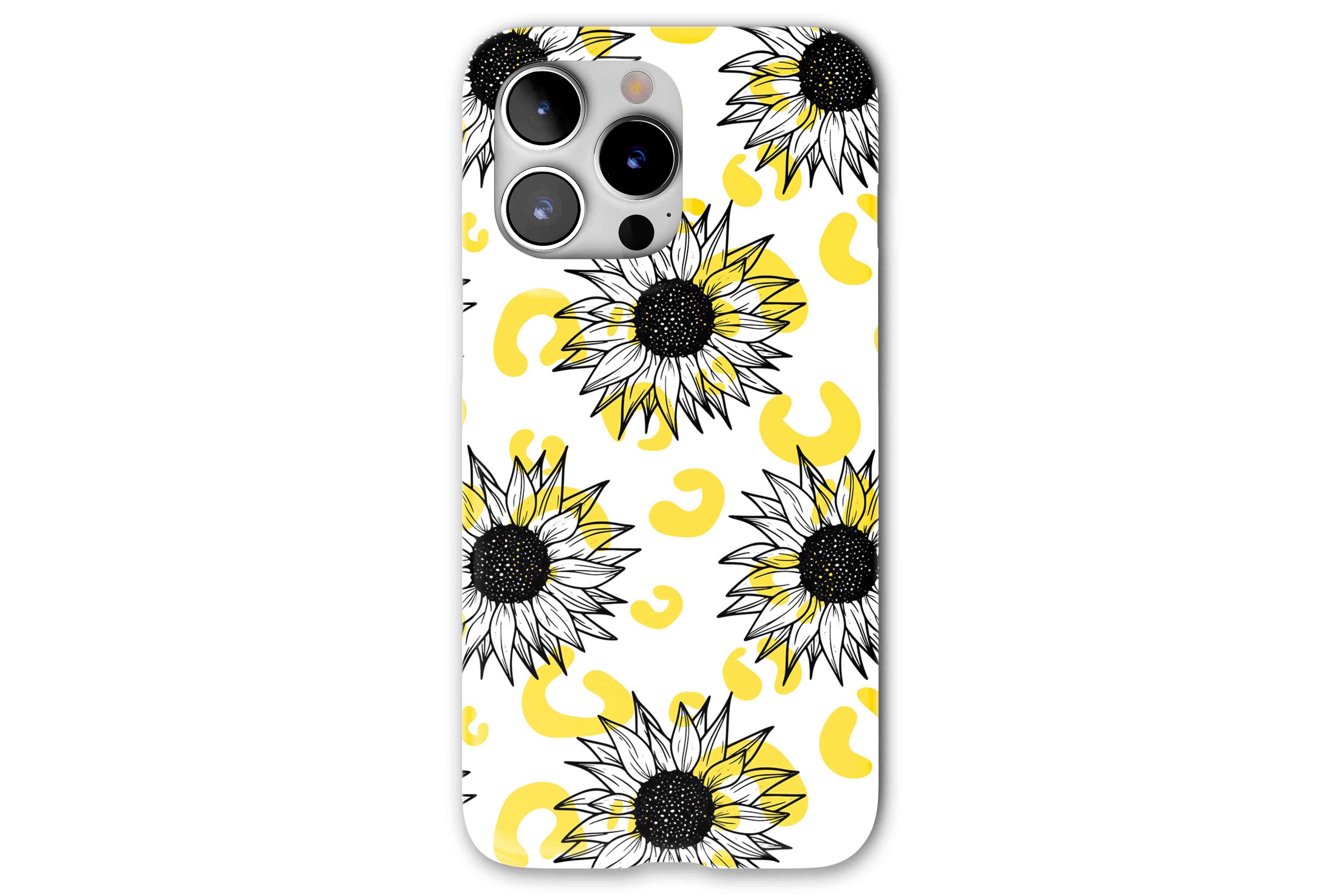 Front view of Sunflowers case showing floral print design