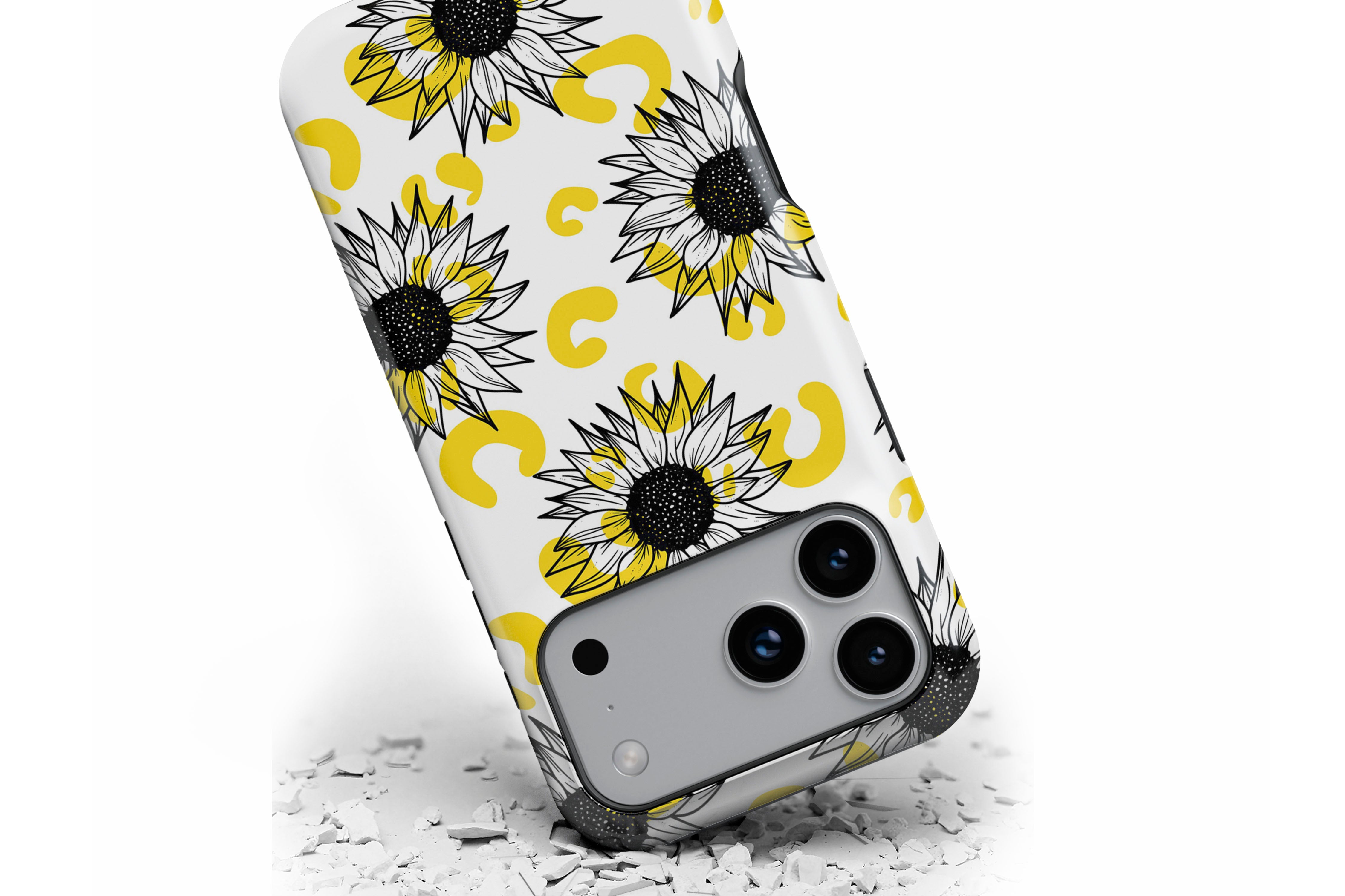 Front view of Sunflowers magnetic tough case showing floral print design