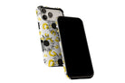 Side view of Sunflowers phone case showing button cut-outs