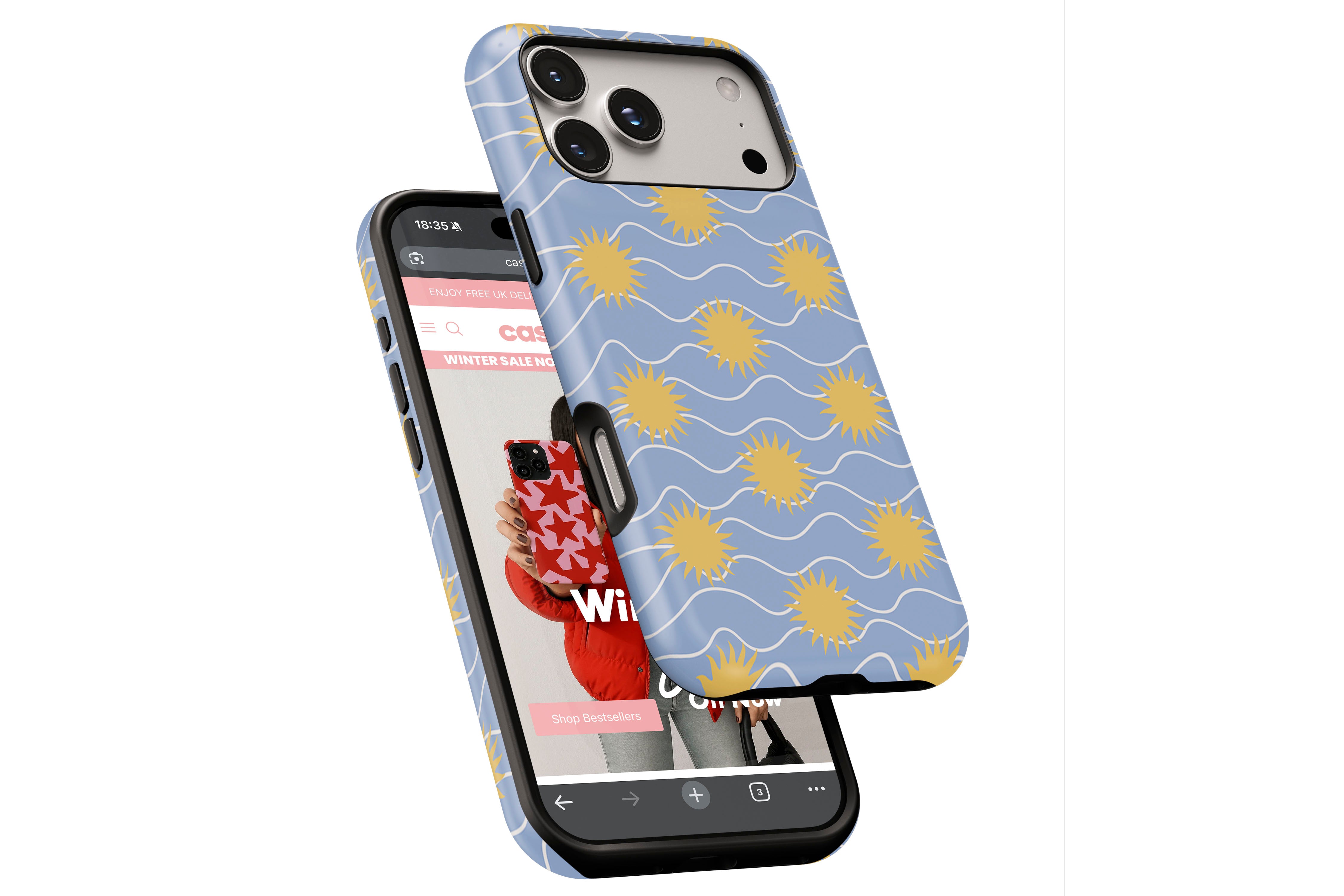 Side view of Sunstroke magnetic tough case showing button cut-outs