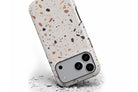 Front view of Terrazzo Nude Print magnetic tough case showing speckled terrazzo print design