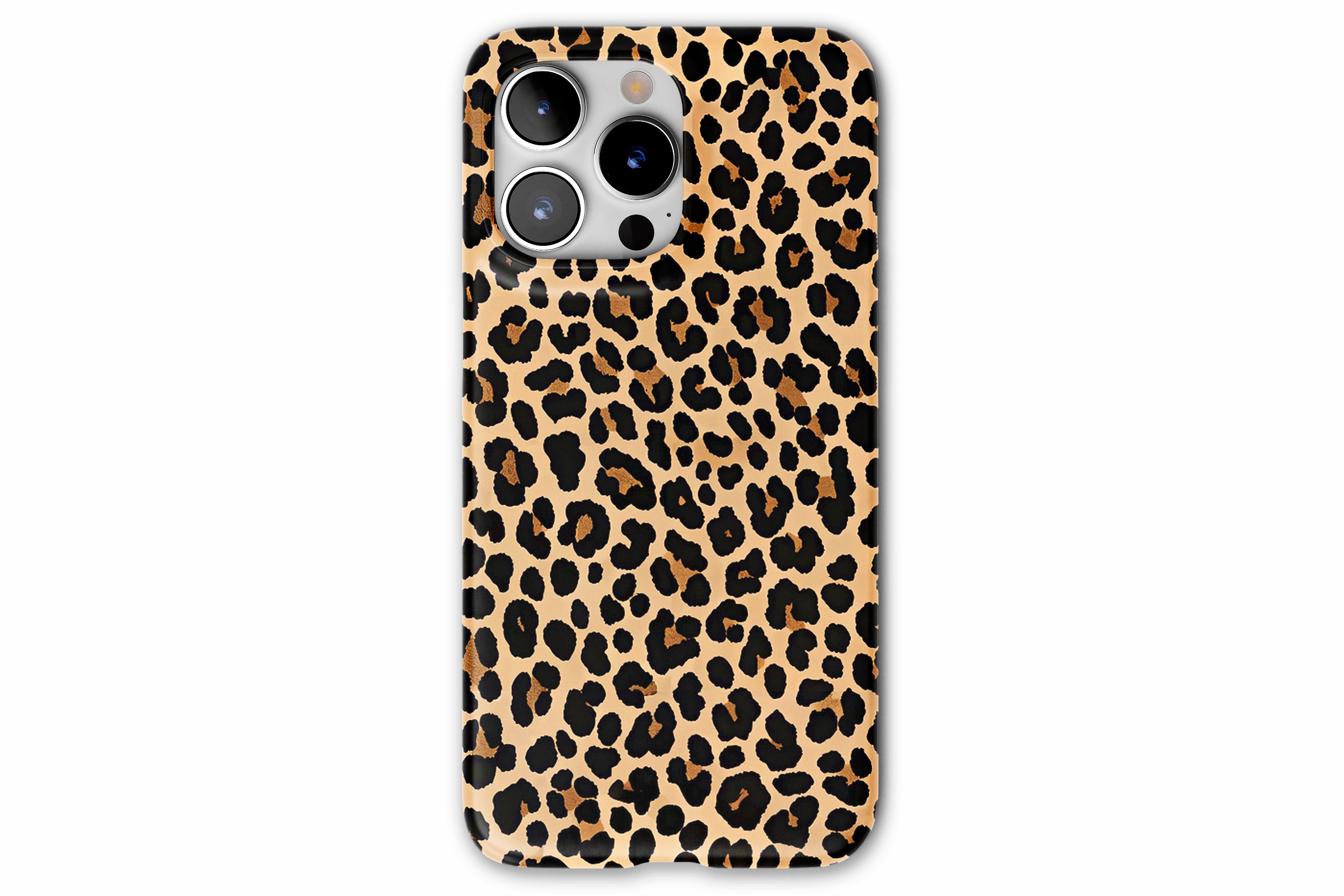 Front view of Wild Side case showing leopard print design
