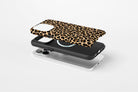 Side view of Wild Side case showing leopard print design