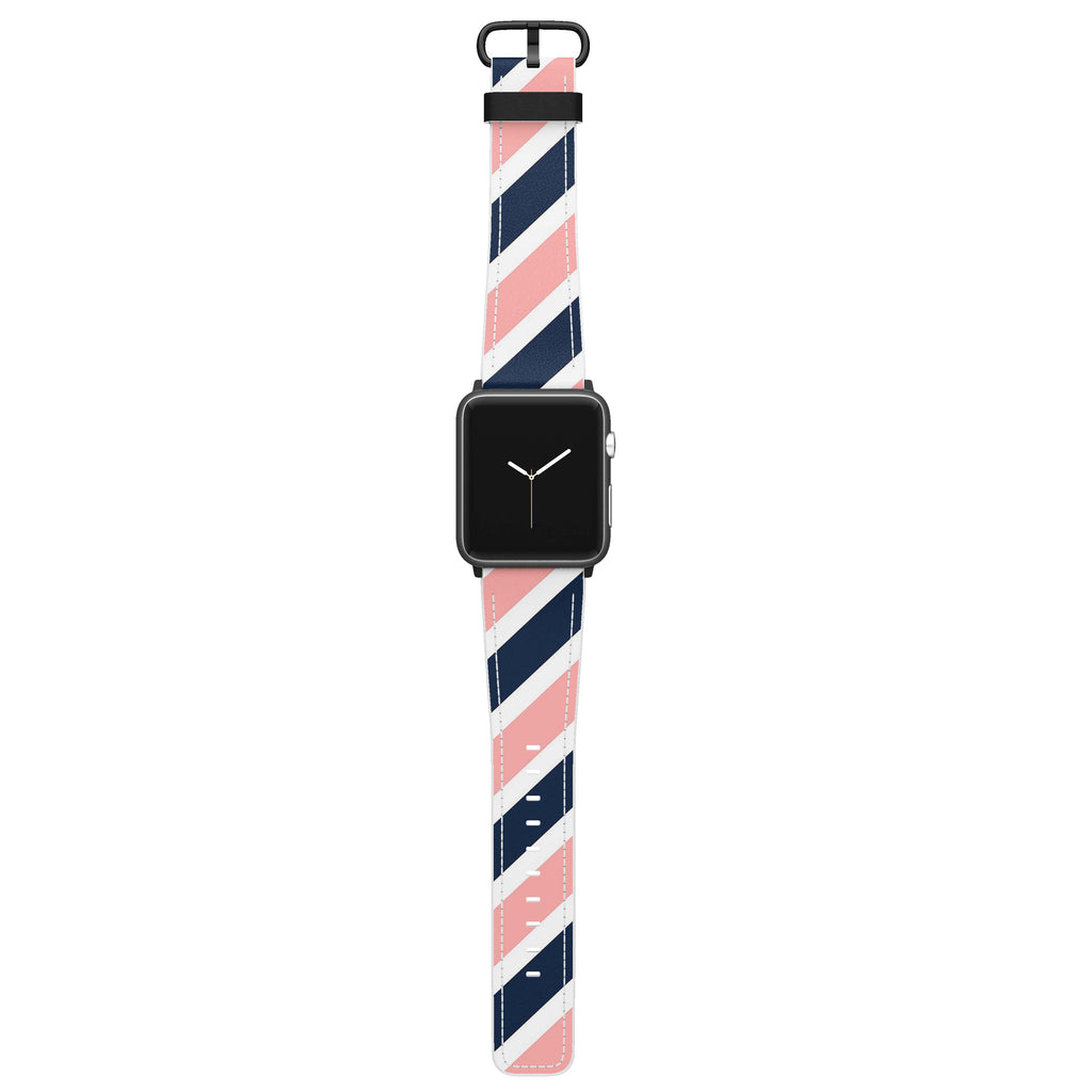 Pink Stripes Apple Watch Strap Apple Watch Straps - Casetful