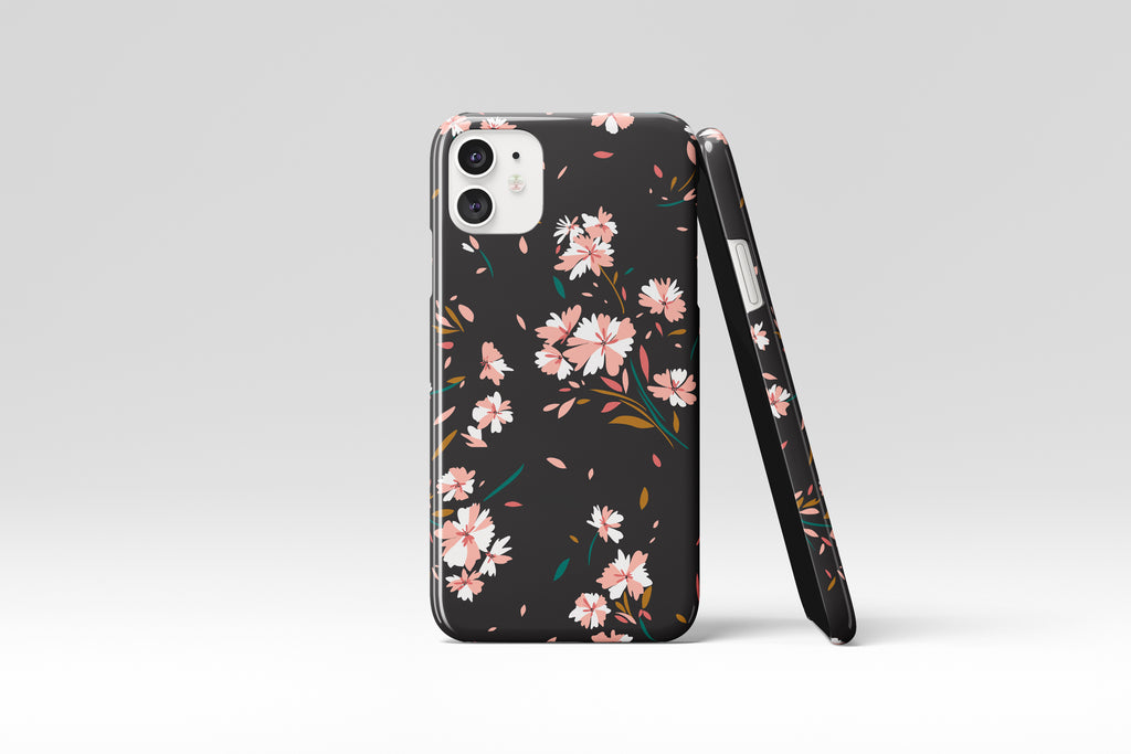 Black Floral Mobile Phone Cases - Casetful