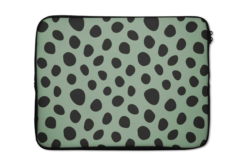 Spots (Sage Green) Laptop Sleeve Laptop Sleeves - Casetful