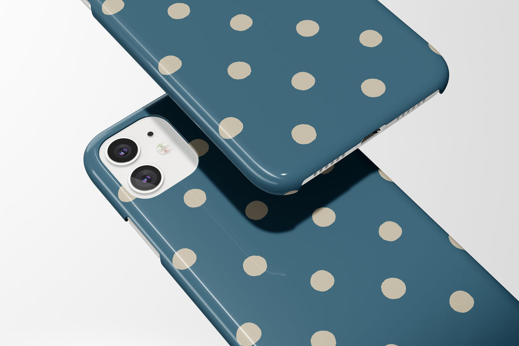 Polka Dots (Navy) Mobile Phone Cases - Casetful