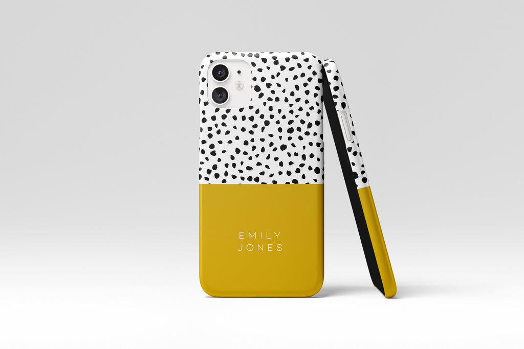 Dotty Name (Mustard) Mobile Phone Cases - Casetful