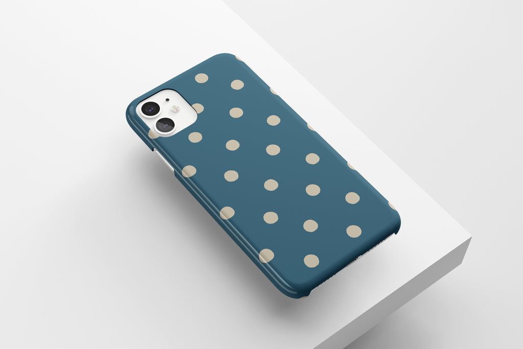 Polka Dots (Navy) Mobile Phone Cases - Casetful
