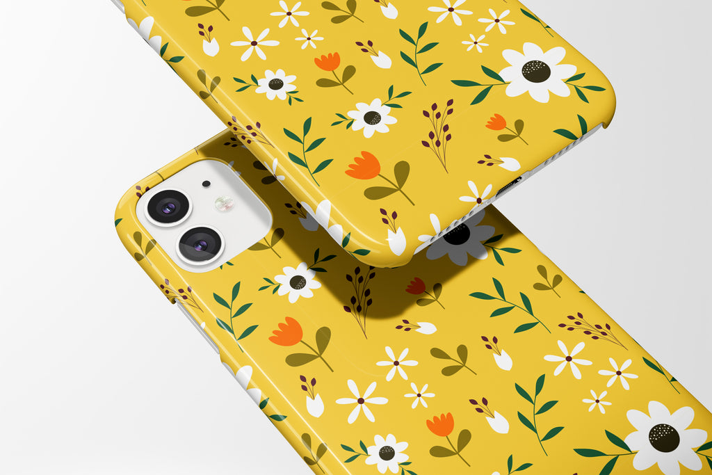 Mustard Floral Mobile Phone Cases - Casetful