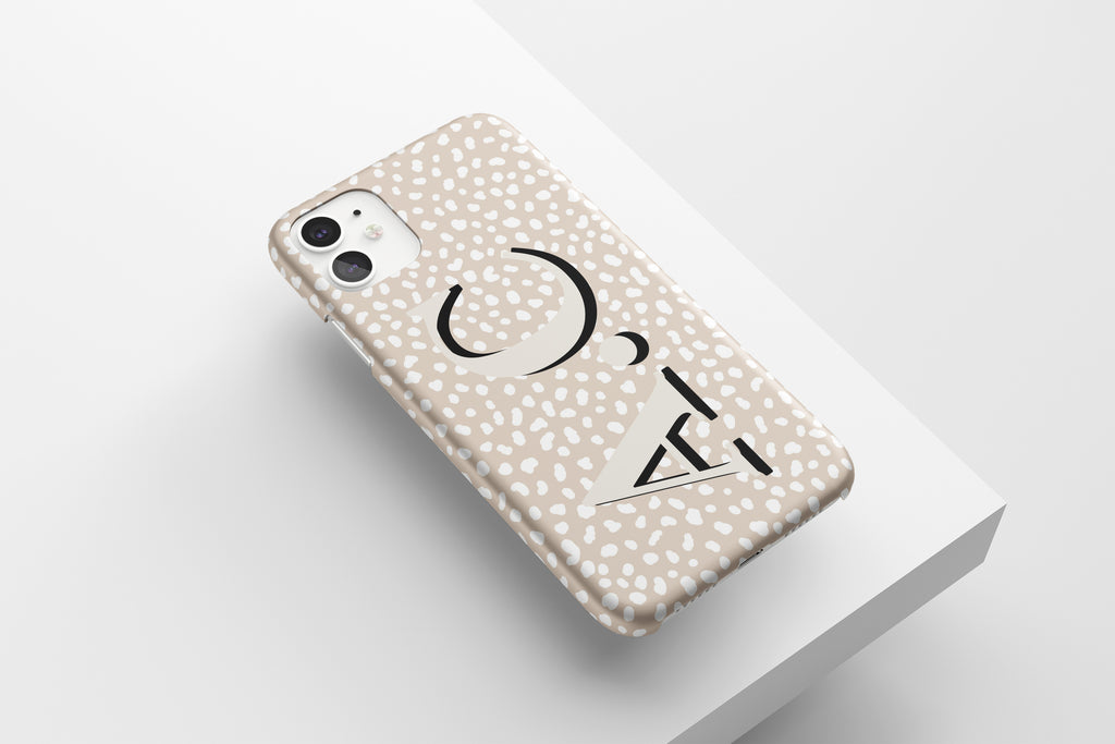 Initials Dots (Nude) Mobile Phone Cases - Casetful