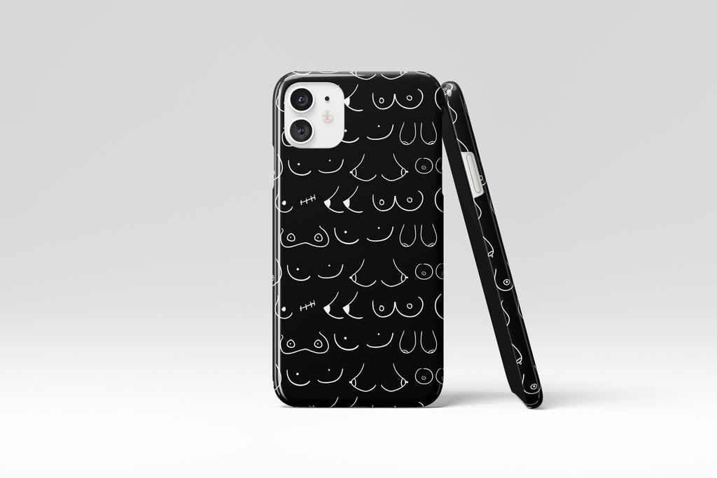 Doodle Boobs (Black) Mobile Phone Cases - Casetful