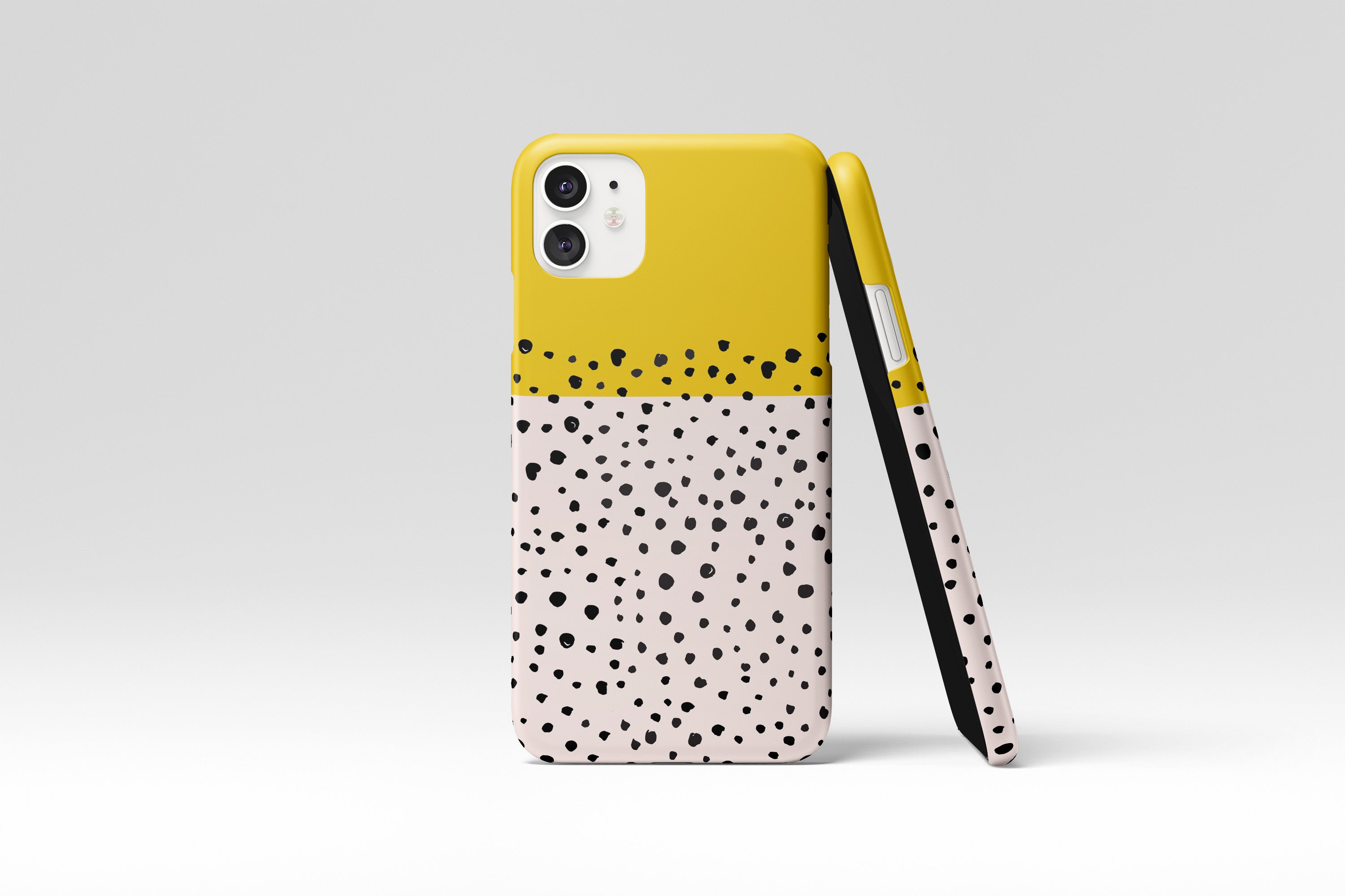 Drawn Dots (Mustard) Mobile Phone Cases - Casetful