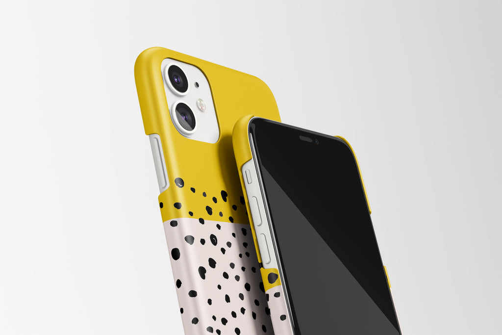 Drawn Dots (Mustard) Mobile Phone Cases - Casetful