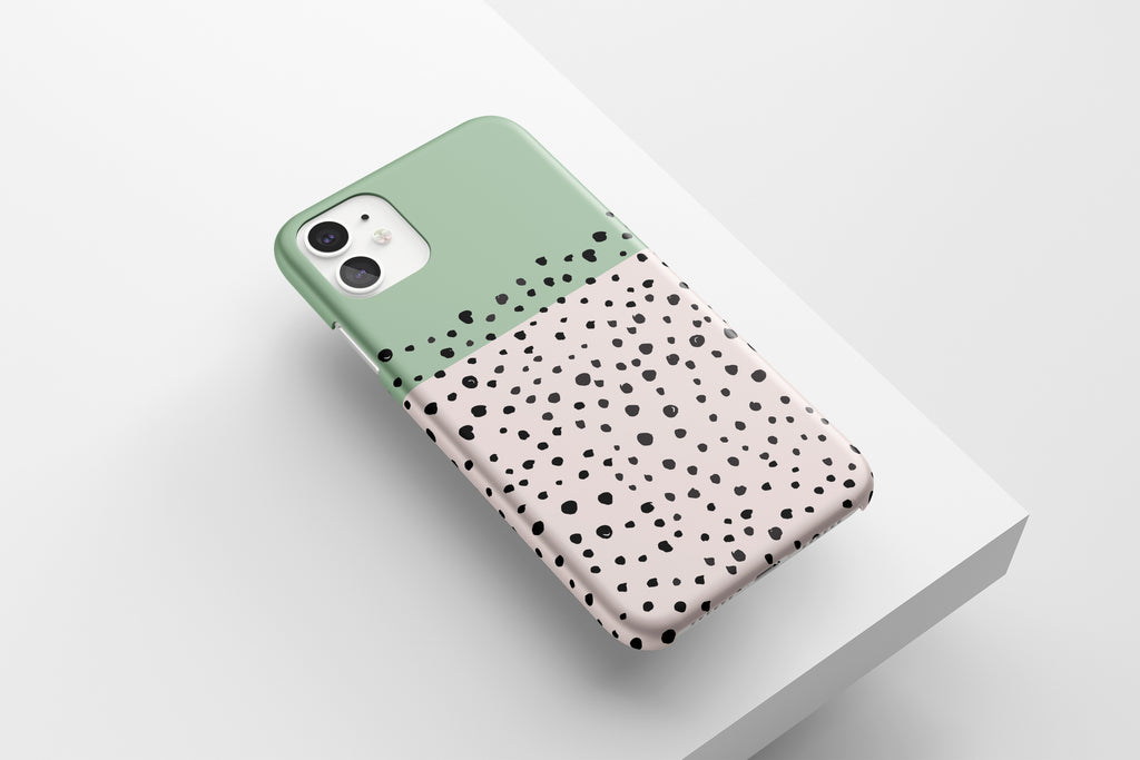 Drawn Dots (Pastel Green) Mobile Phone Cases - Casetful