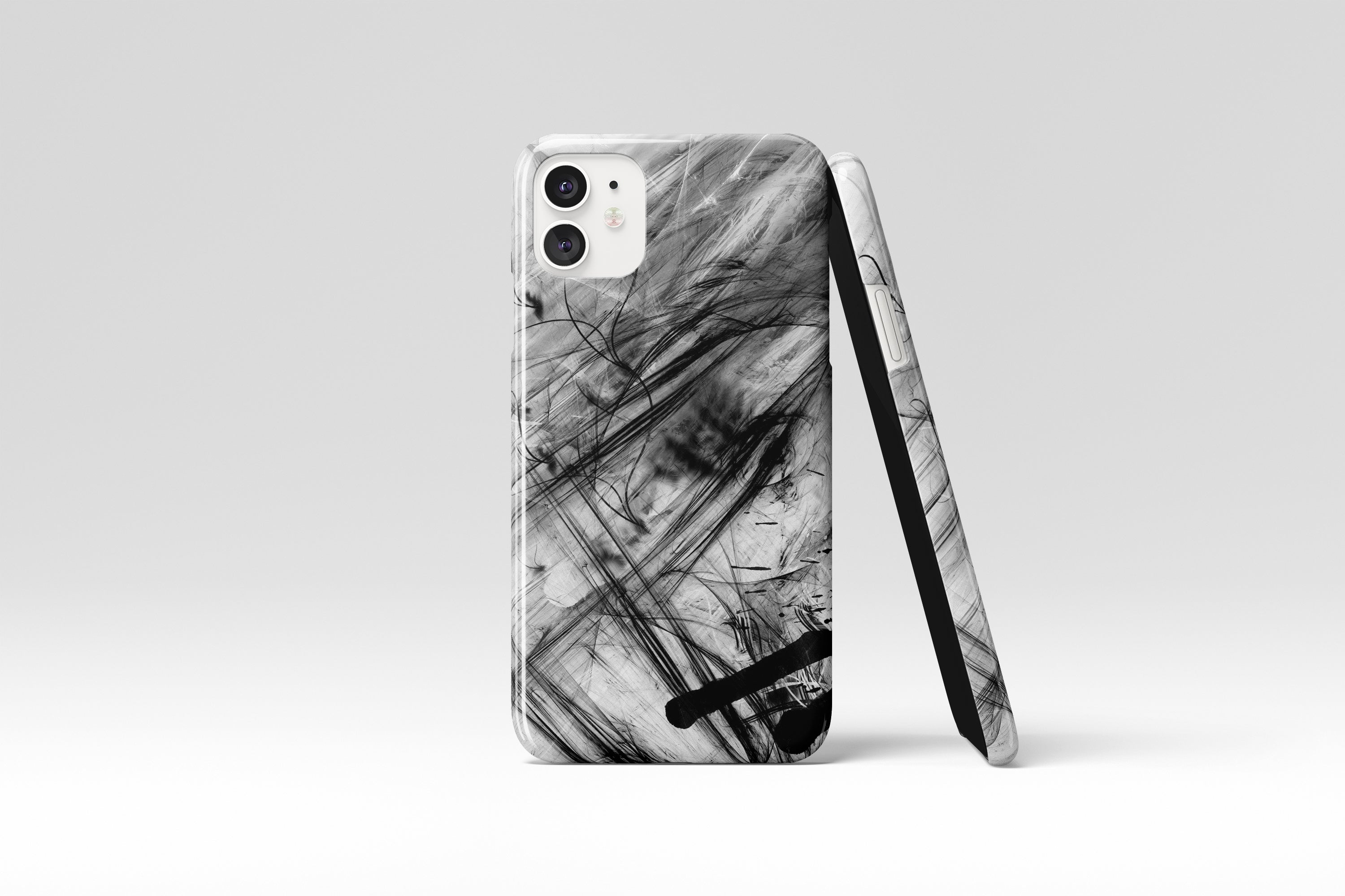 Monochrome Scribble Mobile Phone Cases - Casetful