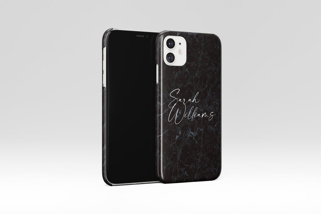 Marble Name (Black) Mobile Phone Cases - Casetful