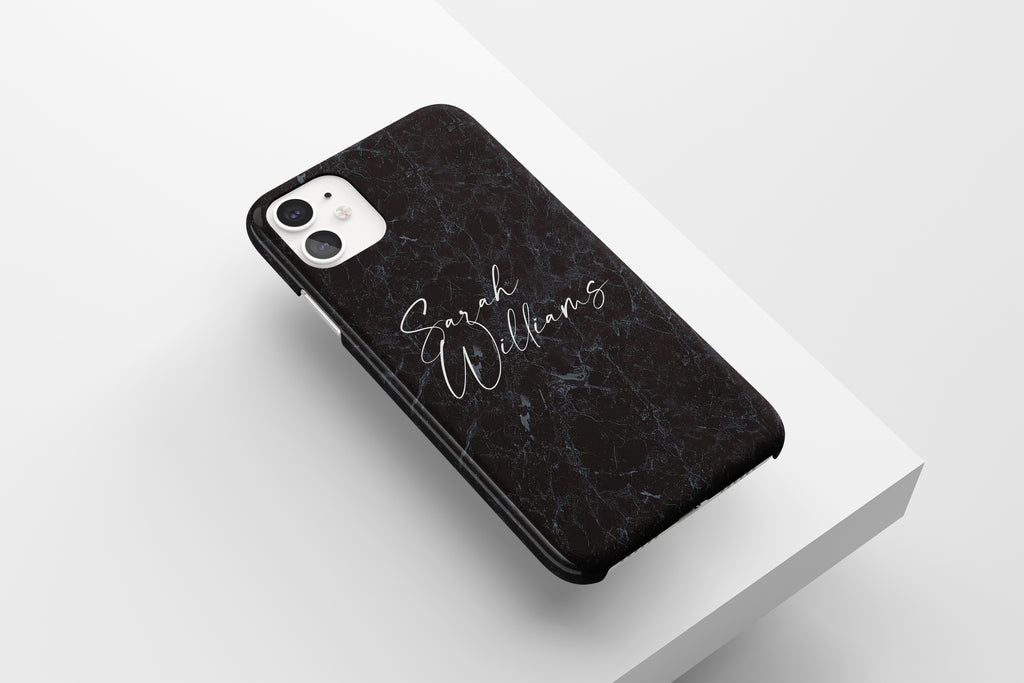 Marble Name (Black) Mobile Phone Cases - Casetful