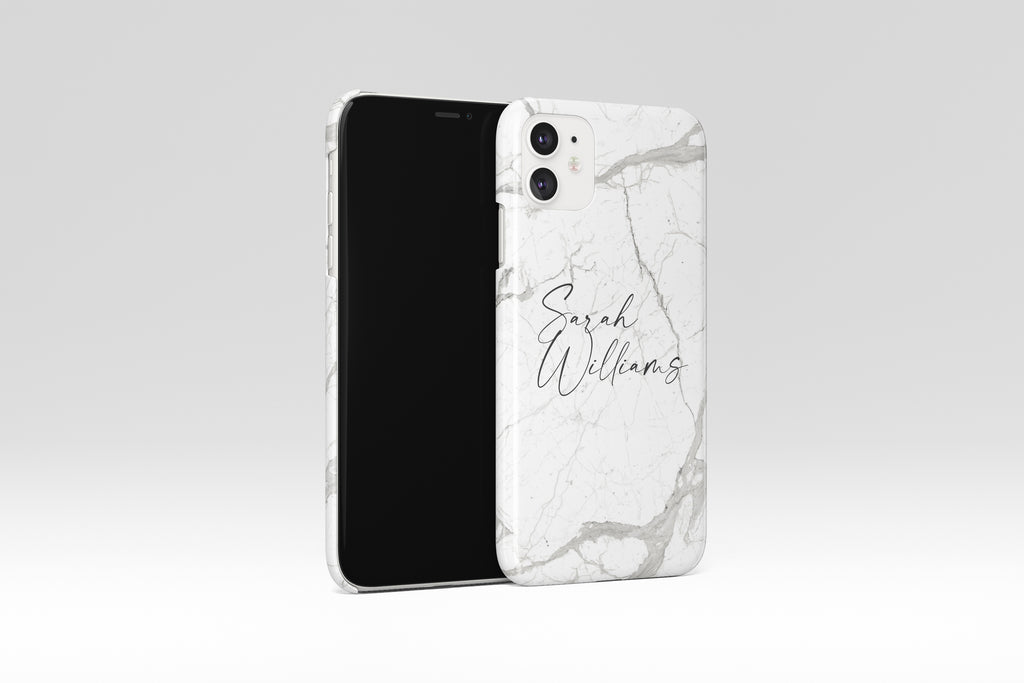 Marble Name (White) Mobile Phone Cases - Casetful