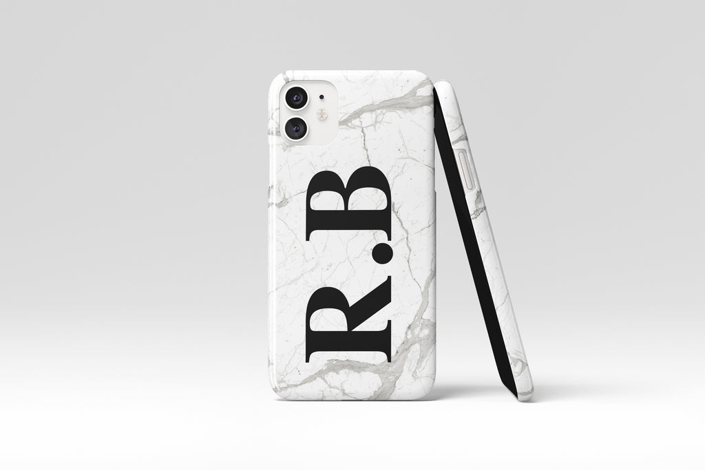 Marble Initials Mobile Phone Cases - Casetful