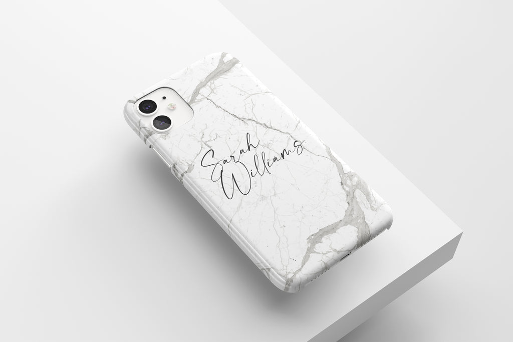 Marble Name (White) Mobile Phone Cases - Casetful