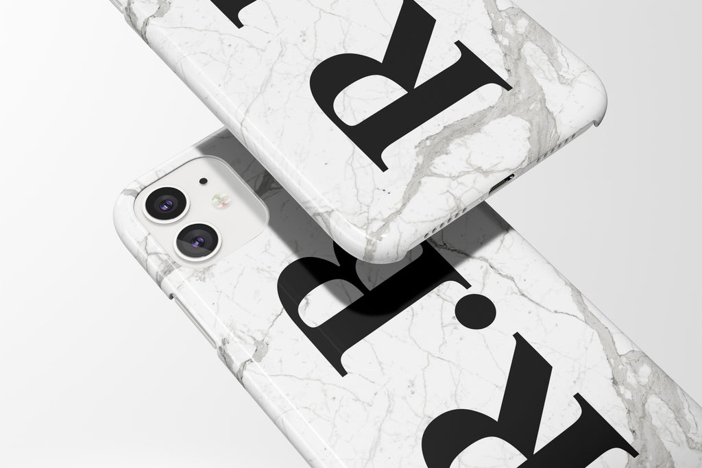 Marble Initials Mobile Phone Cases - Casetful