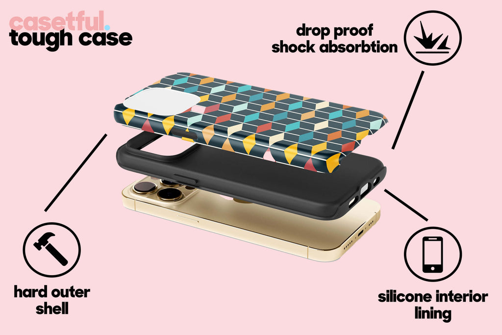 Initials (Peach) Mobile Phone Cases - Casetful