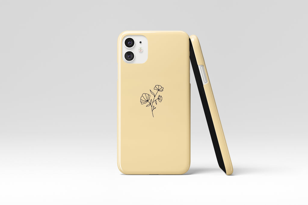Minimal Flower (Yellow) Mobile Phone Cases - Casetful