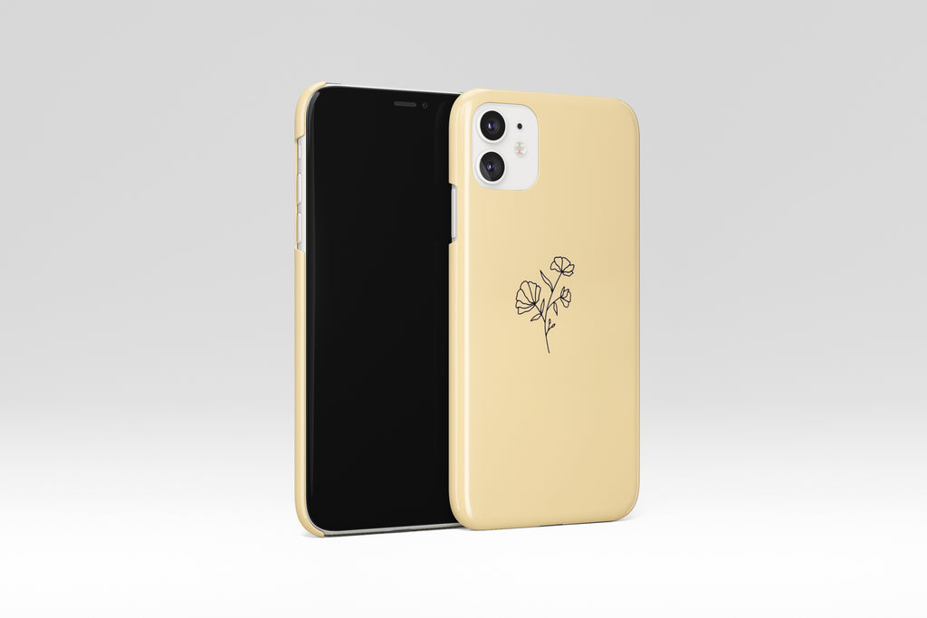 Minimal Flower (Yellow) Mobile Phone Cases - Casetful